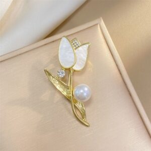 Quà tặng phụ nữ - Trâm cài áo hoa tulip đính ngọc quý phái TCA 1018