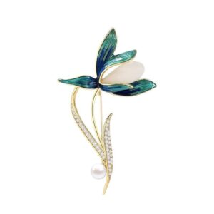 Quà tặng cô giáo - Trâm cài áo hoa mộc lan đính ngọc sang trọng TCA 1007
